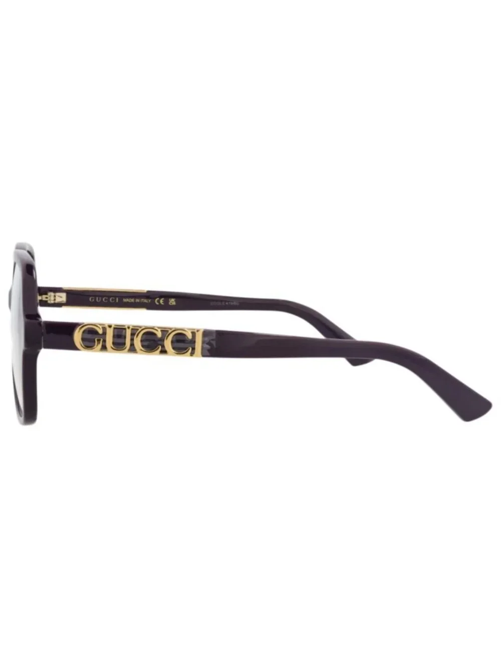New Gucci Women's Eyeglasses Square Rectangle Acetate Frame Violet Violet